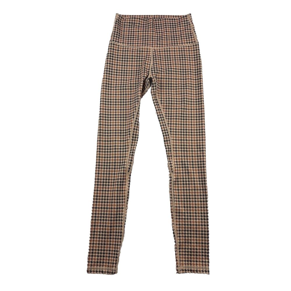 Barbell Cartel Gym Yoga Athleisure Leggings Womens S Houndstooth Earthtones